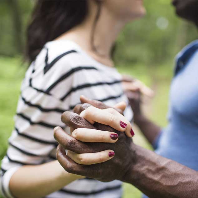 couple holding hands