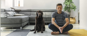 meditation with dog