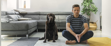 meditation with dog