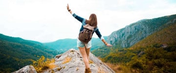 woman hiking